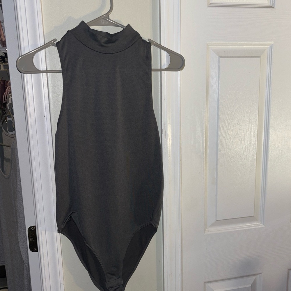 Sleeveless Mock Neck One-Piece Bodysuit